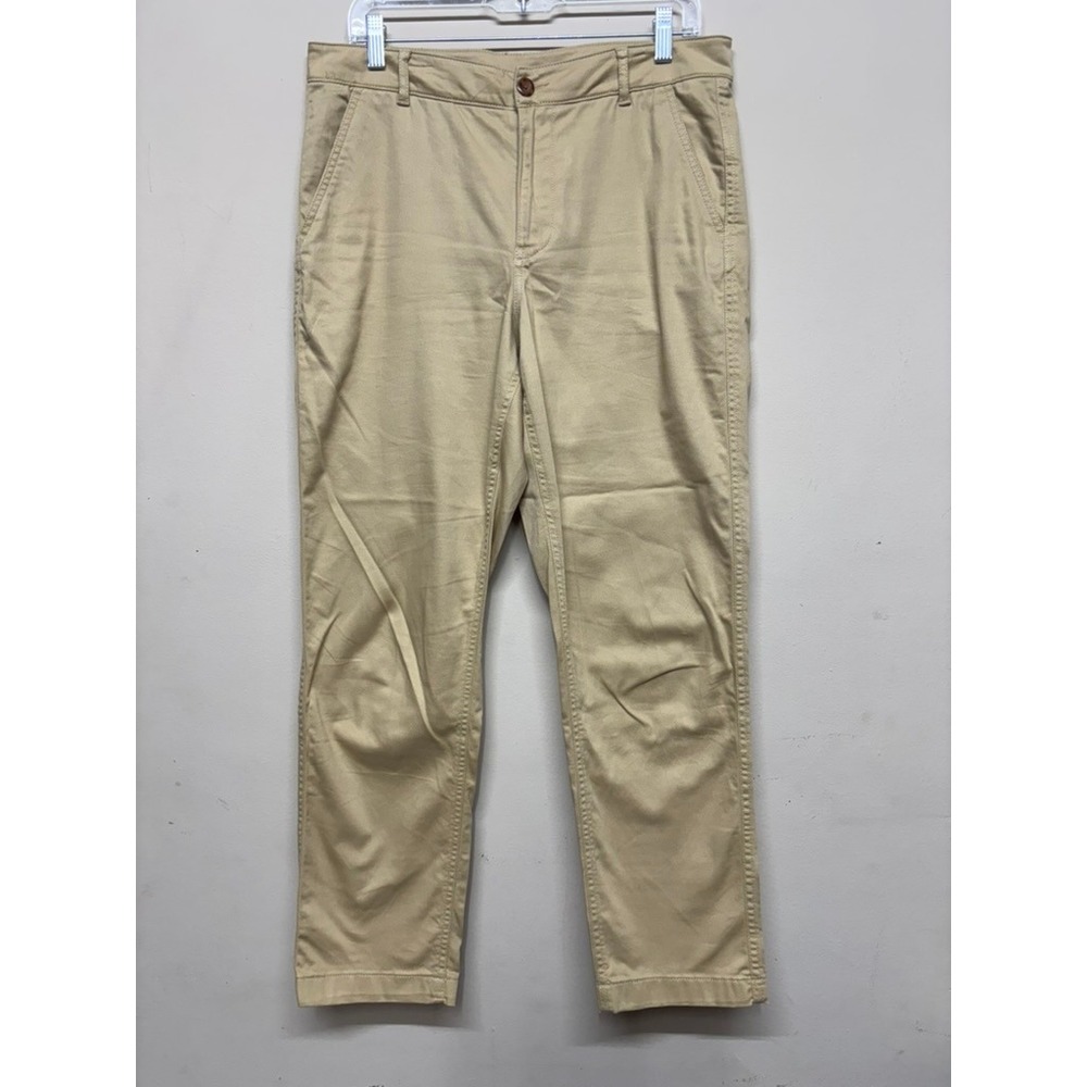 L.L. Bean Khaki Chino Pants Womens 12 Regular Stretch Cotton Casual
